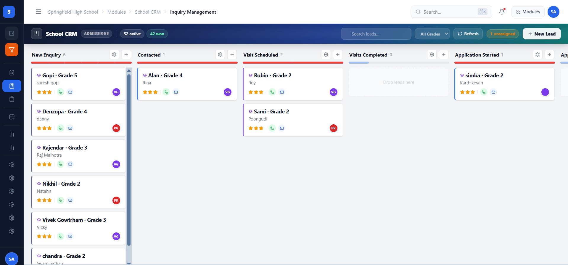 Inquiry Management Kanban