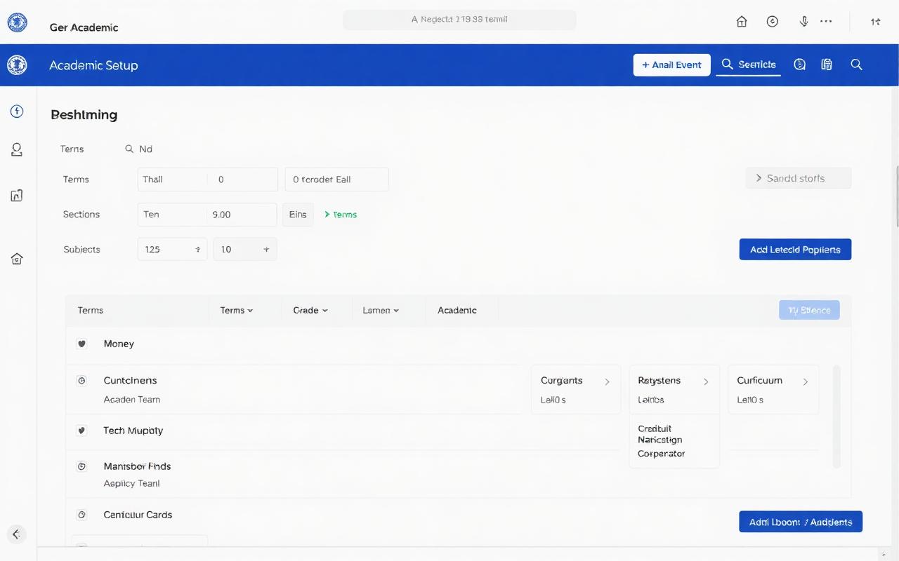 Academic Setup module preview with built-in AI