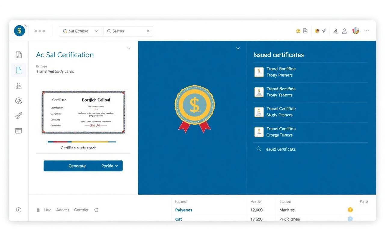 Certificates module preview with built-in AI